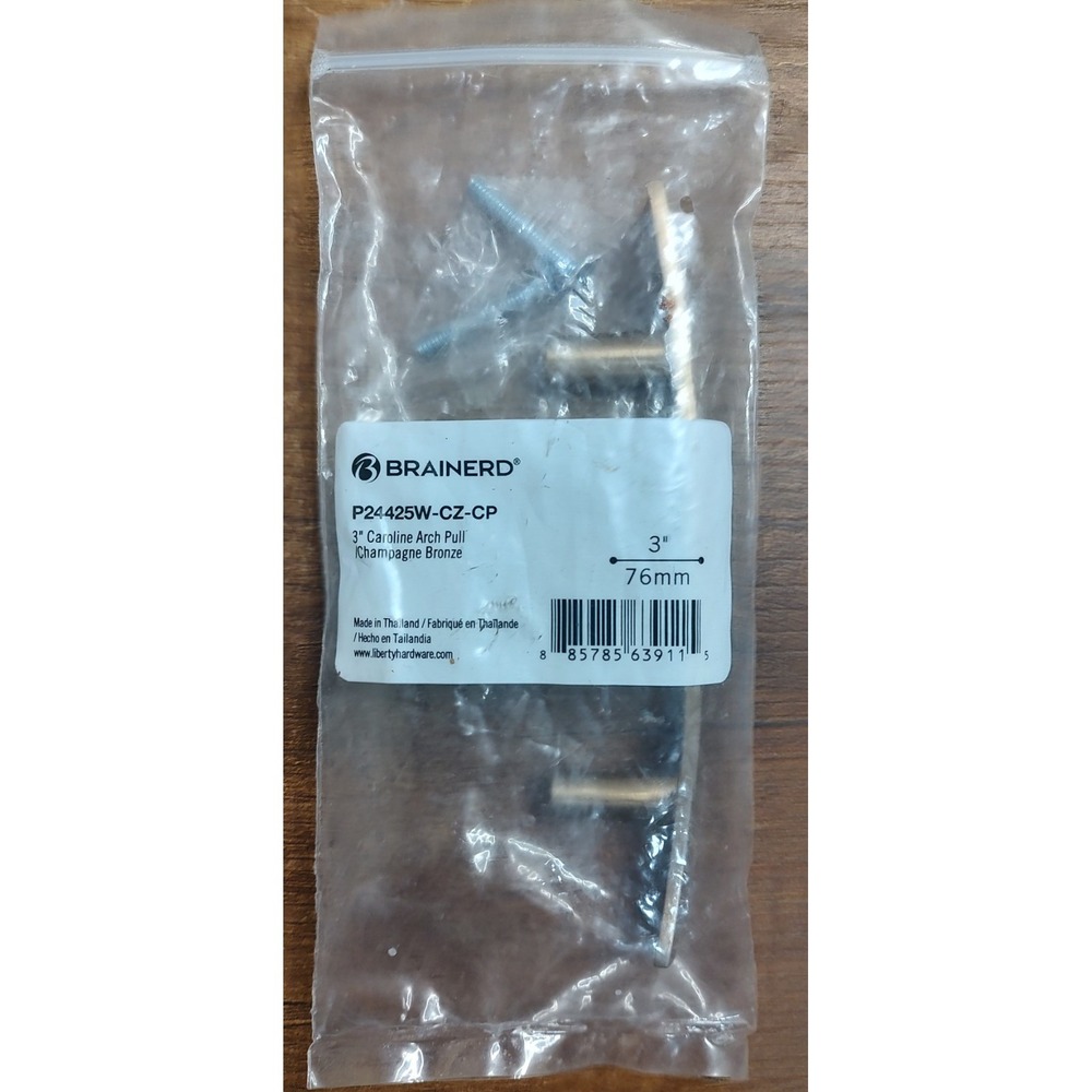 Brainerd P24425W-CZ-CP 3" Caroline Arch Pull Champagne Bronze NEW Pack of 1 B17